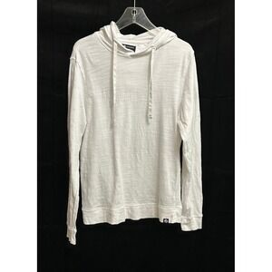 Sperry Premium Apparel Mens White Slub Cotton Lightweight Hoodie Size M FS33985